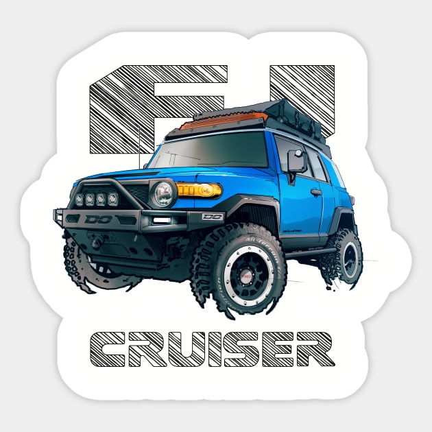 FJ Cruiser (XJ10) – VooDoo Blue Sticker by robert1117